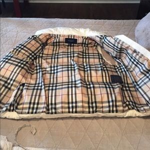 Burberry vest converts to jacket. Raccoon fur hood